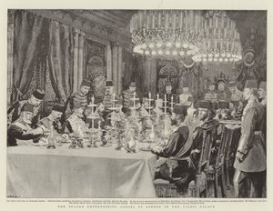 The Sultan Entertaining Guests at Dinner in the Yildiz Palace